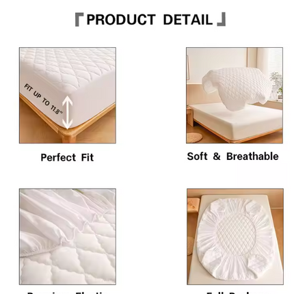 Waterproof Mattress Protector Grey 1.98x2.03m