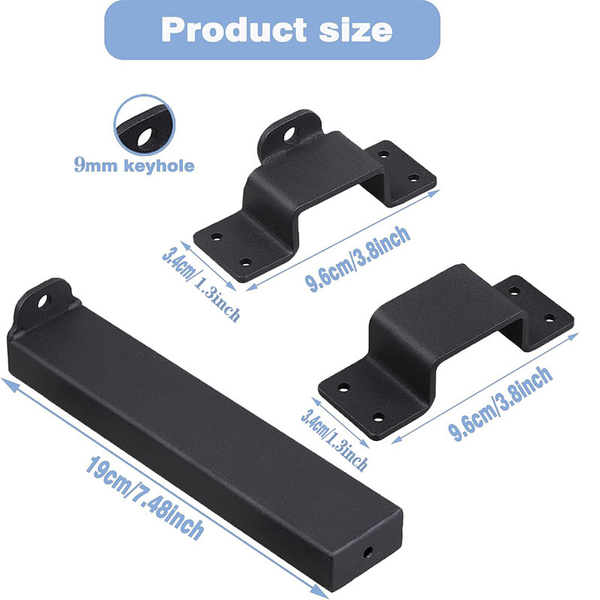 Gate Latches Flip Latch Bolt Latch Lock for Safety Door Black