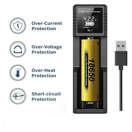 18650 Battery Charger Type-C 1 slot
