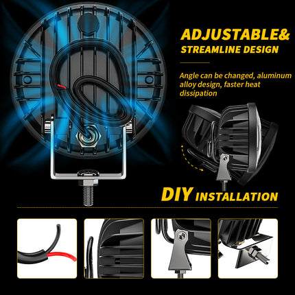 2PCS LED Work Light Bar Flood Spot Lights Driving Lamps
