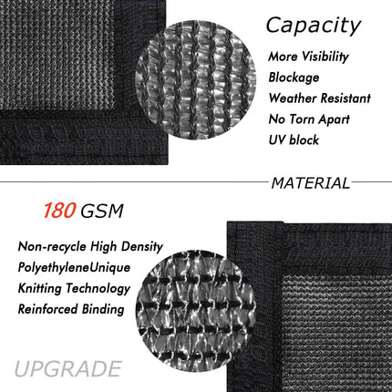 180GSM Privacy Fence Screen Black 1Mx3M - salelink.co.nz