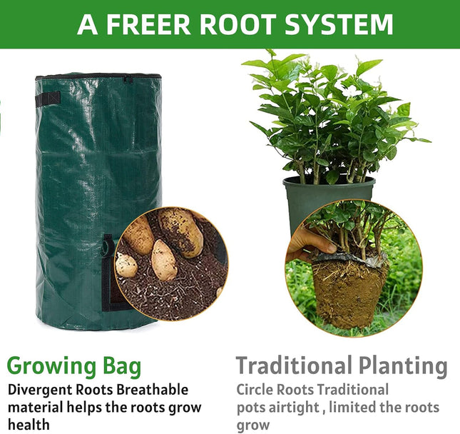 4x Reusable Compost Bin Bag 15 Gallon 35x60cm