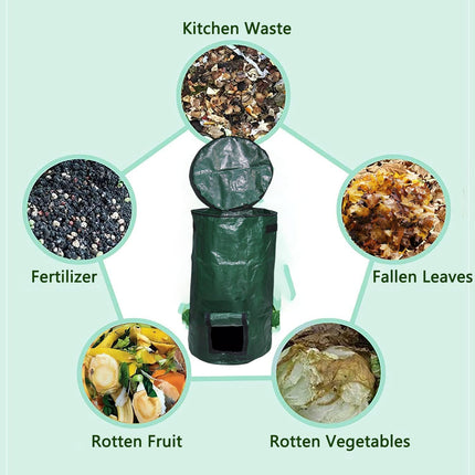 4x Reusable Compost Bin Bag 15 Gallon 35x60cm