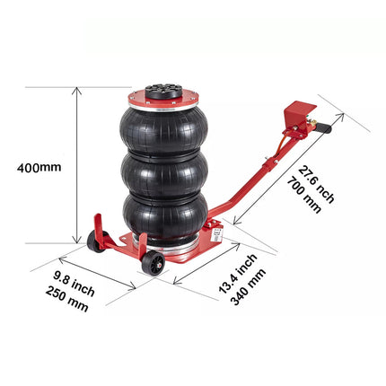 6600 LBS Triple Bag Air Lift Jack Pneumatic Vehicle Car Lifting Compressed Tool - salelink.co.nz