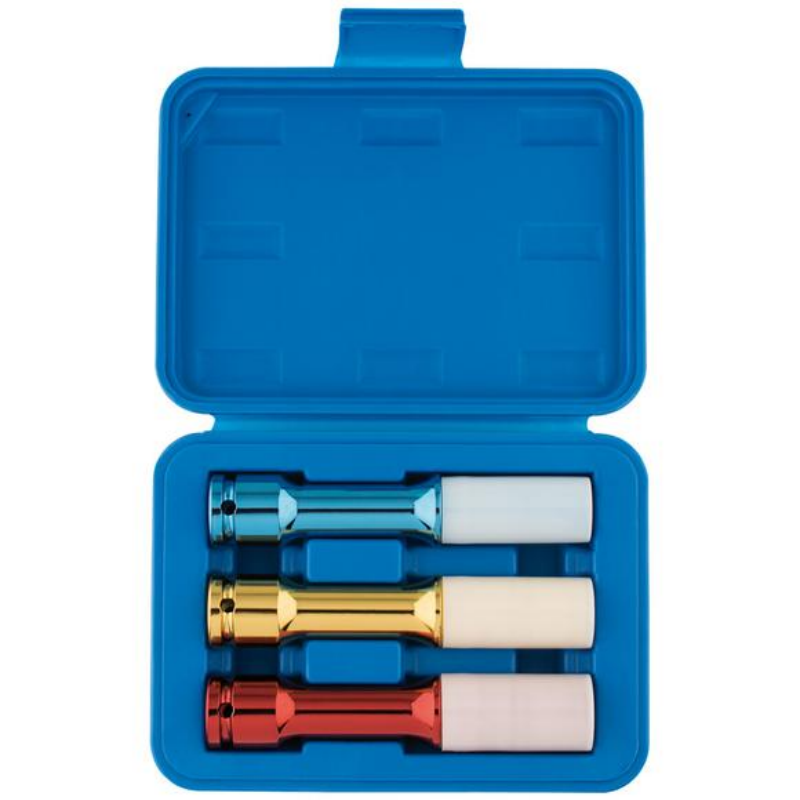 3PCS 1/2-Inch Drive 17mm, 19mm & 21mm Non-Marring Impact Lug Nut Socket Set