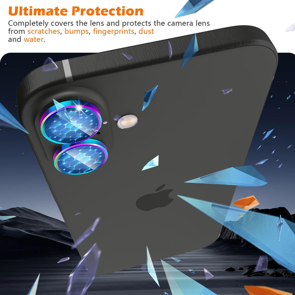 For iPhone 16 Camera Lens Tempered Glass Protector