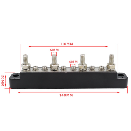 10 Way Bus Bar Auto Marine Power Distribution Earthing Block - salelink.co.nz