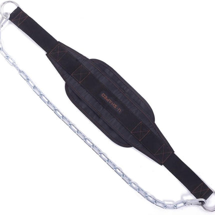 Weighted Chin Up Belt with Chain Dip Belt Powerlifting Strength Training Waist Back Support