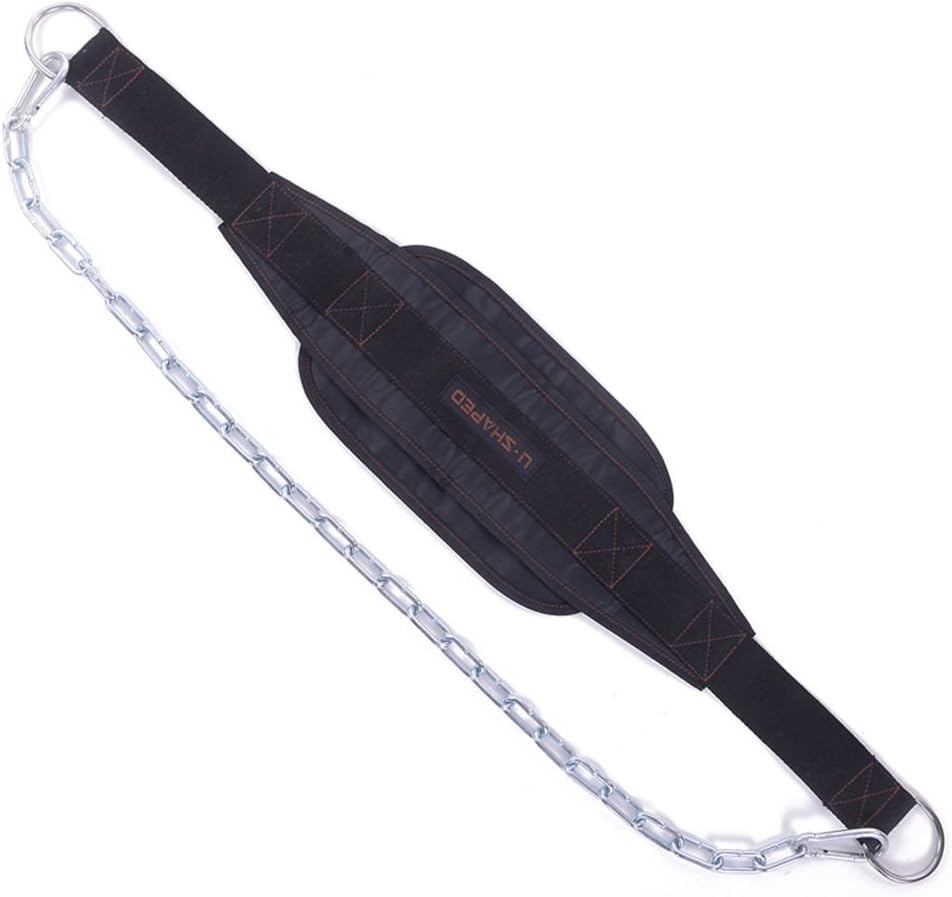 Weighted Chin Up Belt with Chain Dip Belt Powerlifting Strength Training Waist Back Support