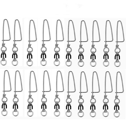 #5 20PCS Ball Bearing Fishing Swivels Snap Coastlock Fishing Line Connector - salelink.co.nz