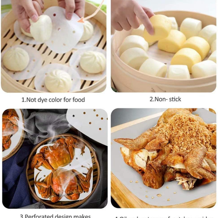 200pcs Air Fryer Liners Perforated Parchment Paper Square Non-stick