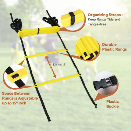 Agility Ladder Agility Training Ladder Speed 12 Rung 20ft - salelink.co.nz