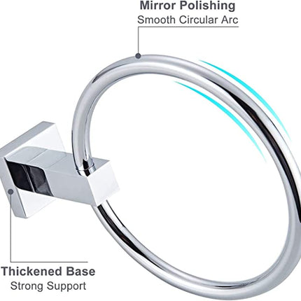 Bathroom Wall Mounted Towel Ring Silver
