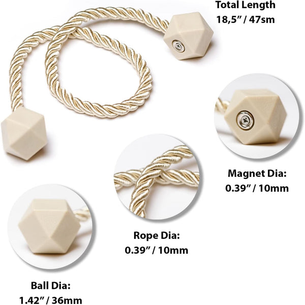 2PCS Curtain Tiebacks - Beige