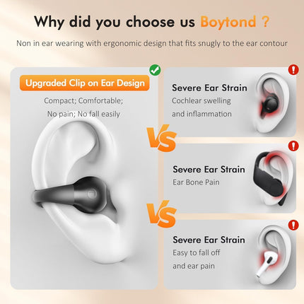Open Ear Clip Headphones, Wireless Earbuds Bluetooth Earphones - salelink.co.nz