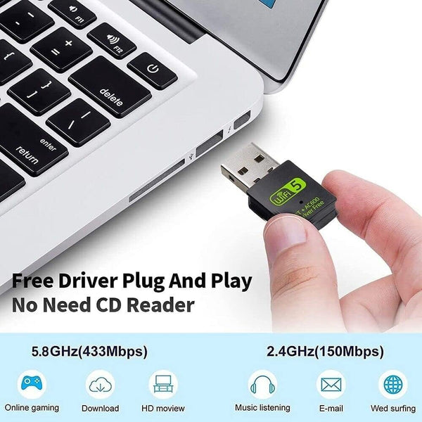 2 in 1 USB Bluetooth 5.0 WiFi Dongle Receiver Adapter