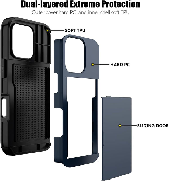 iPhone 16 Pro Case Card Slots Holder - salelink.co.nz