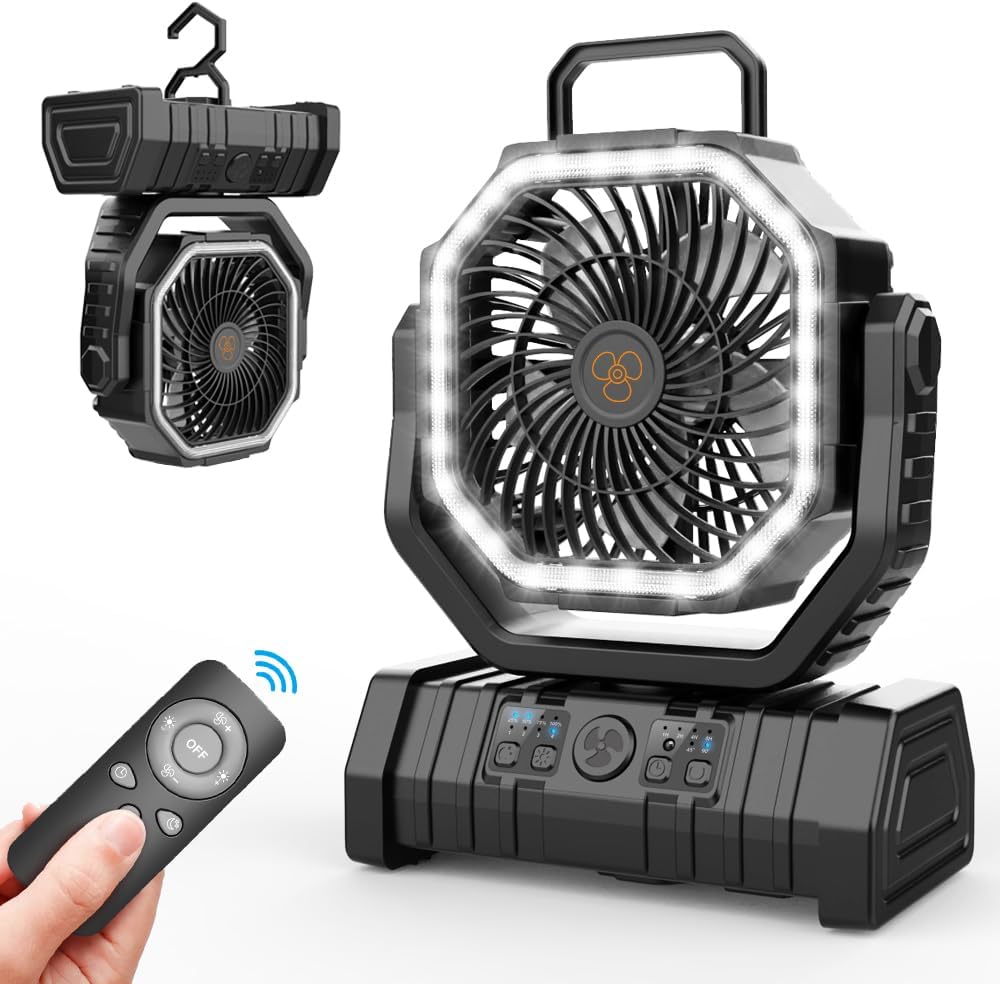 Portable Tent Camping Fan Desk Fan LED Lantern