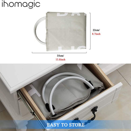 2 Sections Laundry Hamper Collapsible Laundry Bag 60L Foldable Laundry Basket