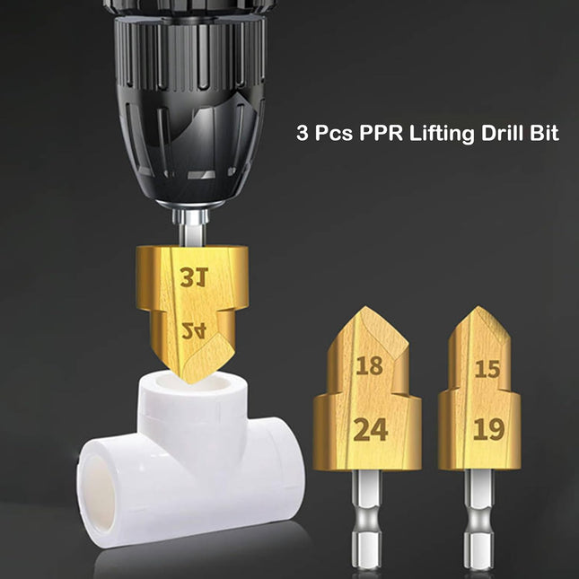 3pcs PPR Water Pipe Repair Drill Bit Set High-Speed Steel Easy Hole Expansion - salelink.co.nz