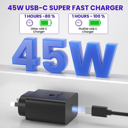 45W Fast USB Type C Charger + 1M Cable