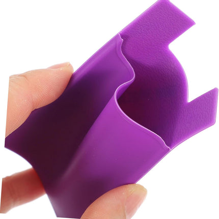 Purple Silicone Card Holder Pocket Case Wallet Pouch Sticker Cellphone Phone - salelink.co.nz