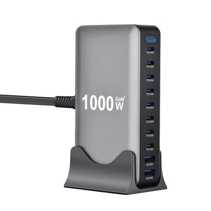 1000W 10-Port USB C Fast Charging Station Wall Adapter