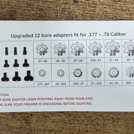 Red Laser Bore Sighter Kit For .177 to .50 Caliber Scope