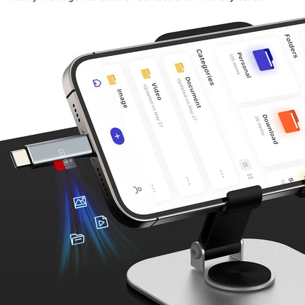 USB C Lightning to Micro SD Card Reader