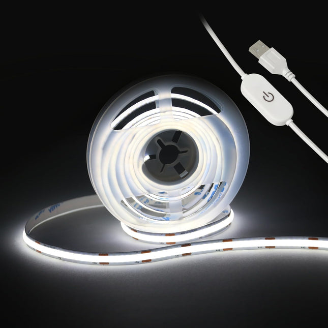 1M USB COB LED String Light Strip - Cool White