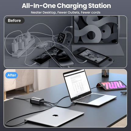 200W USB C GaN III Super Fast PD Wall Charger Charging Station