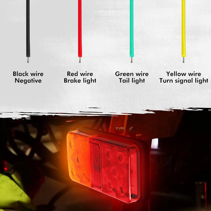 LED Trailer Tail Light Kit Pair Plug 8m 5 Core Wire Caravan Ute 7 Pin Flat Set