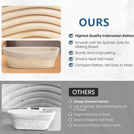 Bread Proofing Basket Set - salelink.co.nz