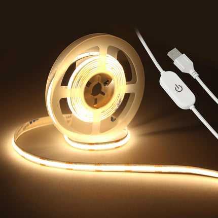 1M USB COB LED String Light Strip - Warm White