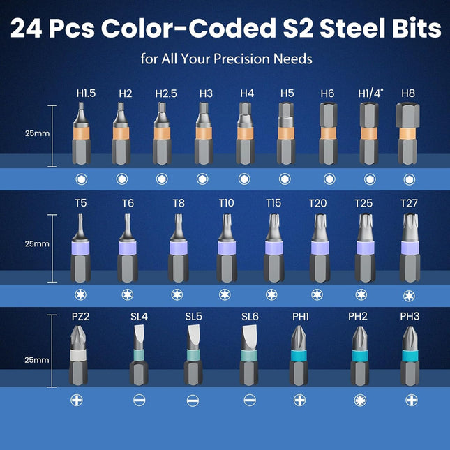 24 in 1 Magnetic Screwdriver Set