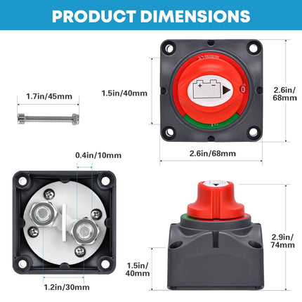 Battery Isolator Switch 12V On/Off - salelink.co.nz