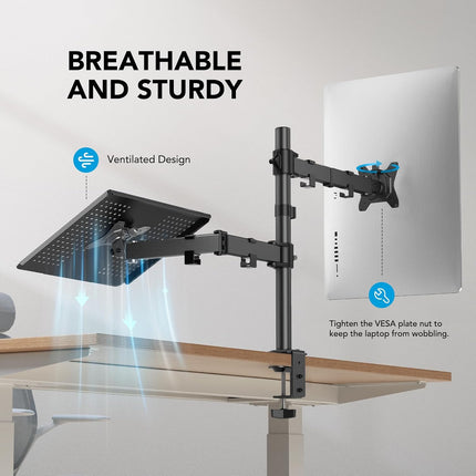 Monitor Arm with Laptop Tray
