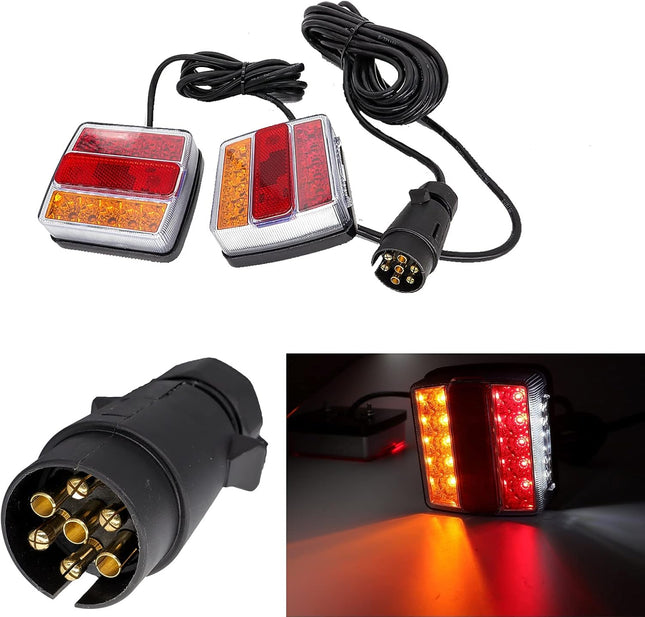 Magnetic LED Trailer Light Kit with 7 Pin Plug - salelink.co.nz