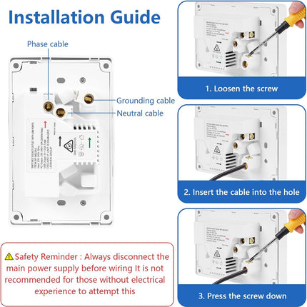 USB Type C Wall Socket Power Point - White