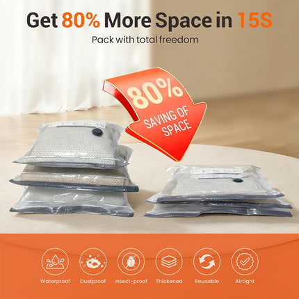9 Pack Vacuum Storage Bags with Electric Pump for Travel Luggage Clothes