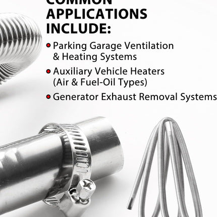 180cm Air Diesel Parking Heater Stainless Steel Exhaust Pipe Tube Gas
