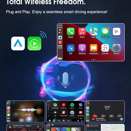 2 in1 Wireless Carplay Android Auto Adapter WiFi BT Auto Connect Mini USB Dongle
