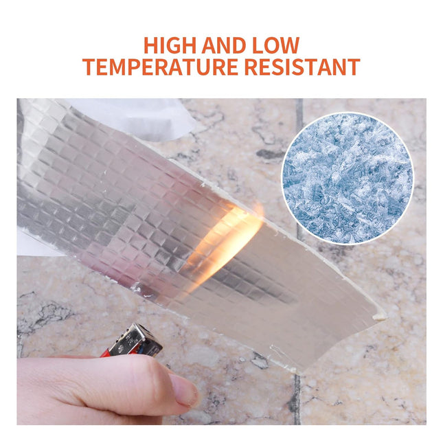 5cmx5M Waterproof Tape Butyl Seal Rubber Roof Repair Aluminum Foil Tape - salelink.co.nz