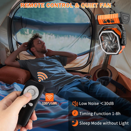 Camping Fan with LED Lantern - salelink.co.nz