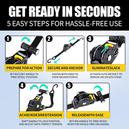 Retractable Auto Ratchet Strap