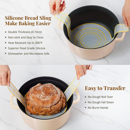 2PCS Bread Proofing Baskets Set 9" Round & 10" Oval Banneton