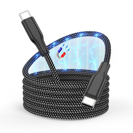 Magnetic Coiled Type C to USB C Cable 60W 3.3FT Fast Charger Cord