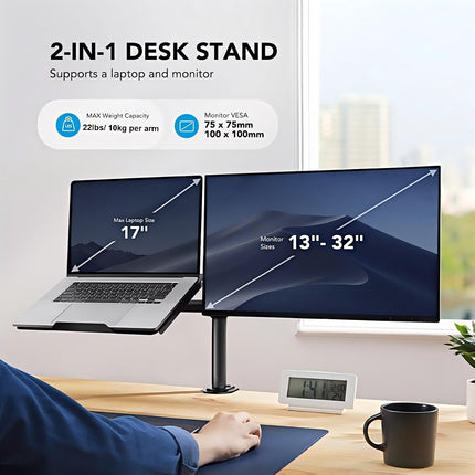 Monitor Arm with Laptop Tray