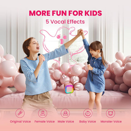 Karaoke Machine with 2 Microphones Bluetooth Speaker - salelink.co.nz