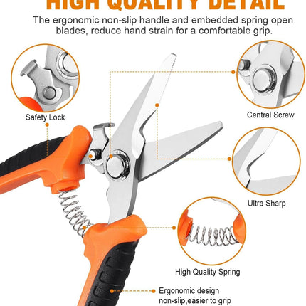 3PCS Garden Pruning Scissors Shears Clippers Set
